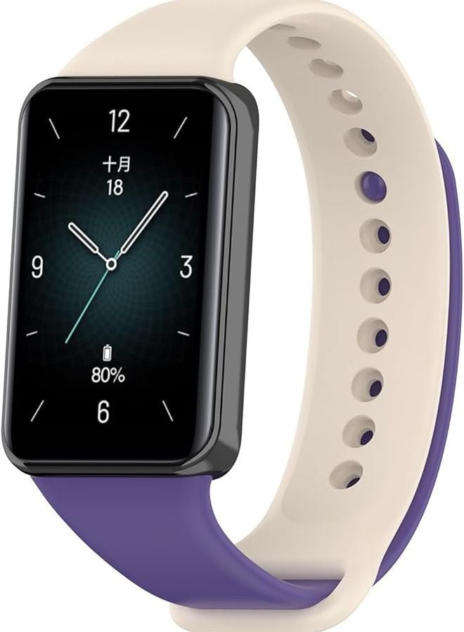 Purple Starlight Silicone Replacement Watch Band For Band 9 Smartwatch Accessory - Image 1